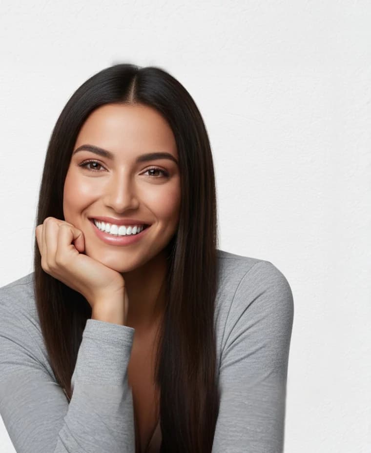 Smiling woman with a natural-looking smile