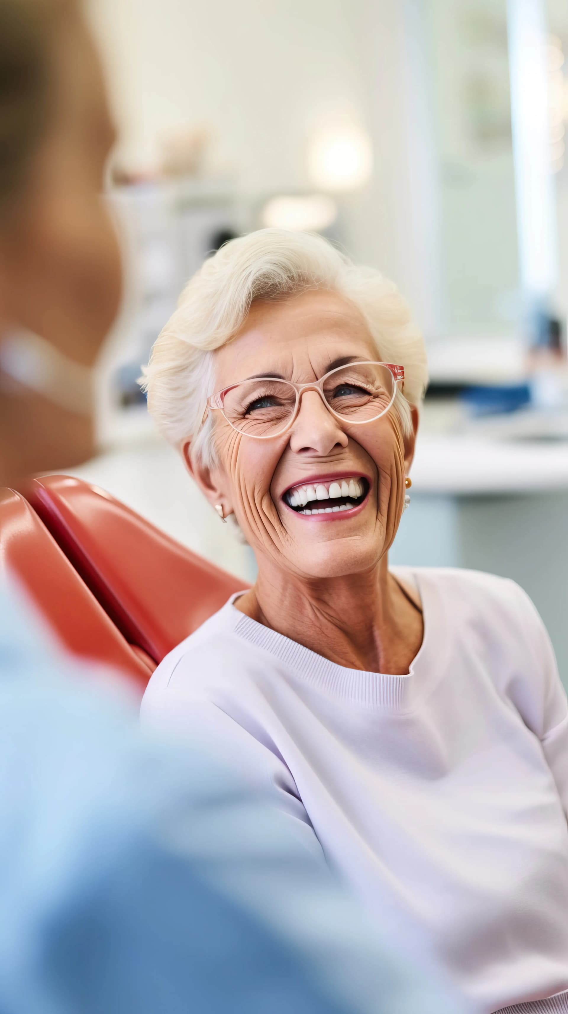 Dentist carefully treating a patient